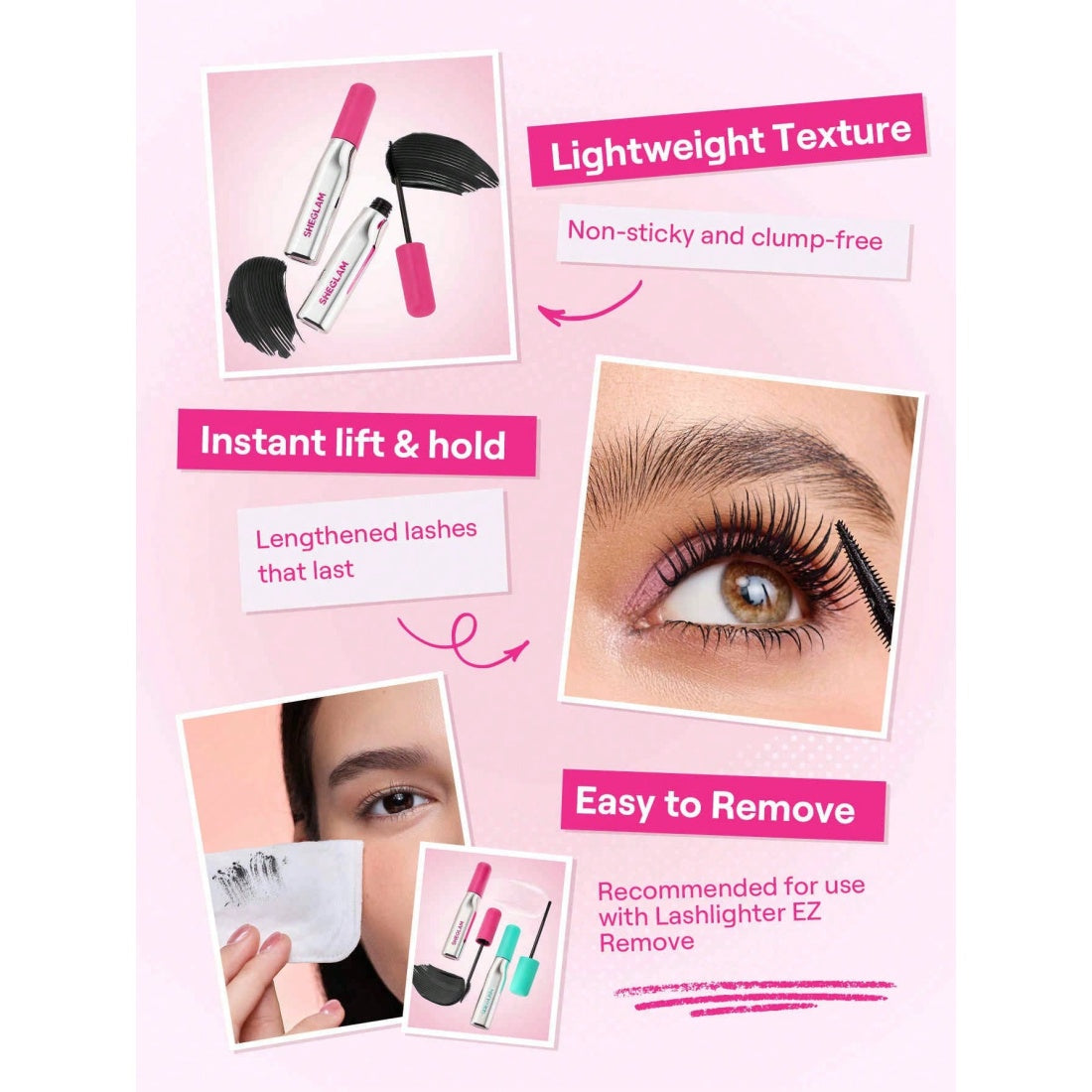 SHEGLAM Lashlighter Up & Out Mascara – Schwarz