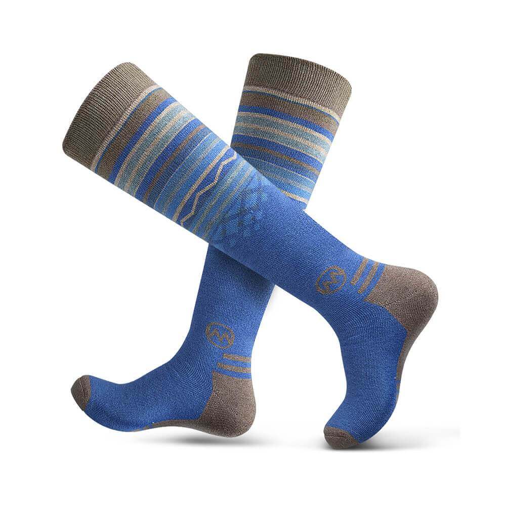 ADULT SKI SOCKS - Two Packs - The Merino Wool Blend OutdoorMasterShop Blue Two Packs M/L 