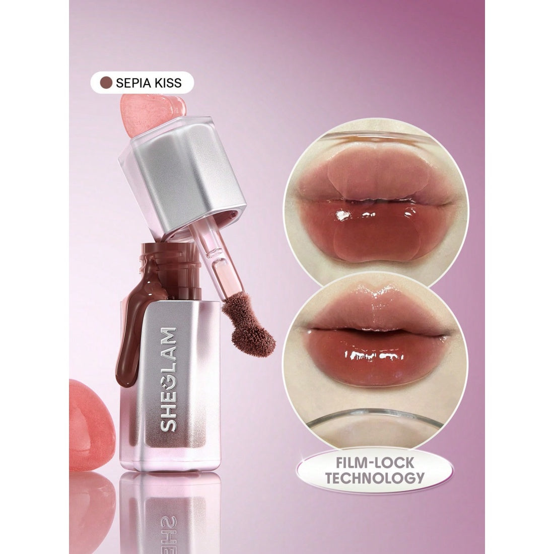 SHEGLAM Glass Lock Air Gloss- 555 Sepia Kiss