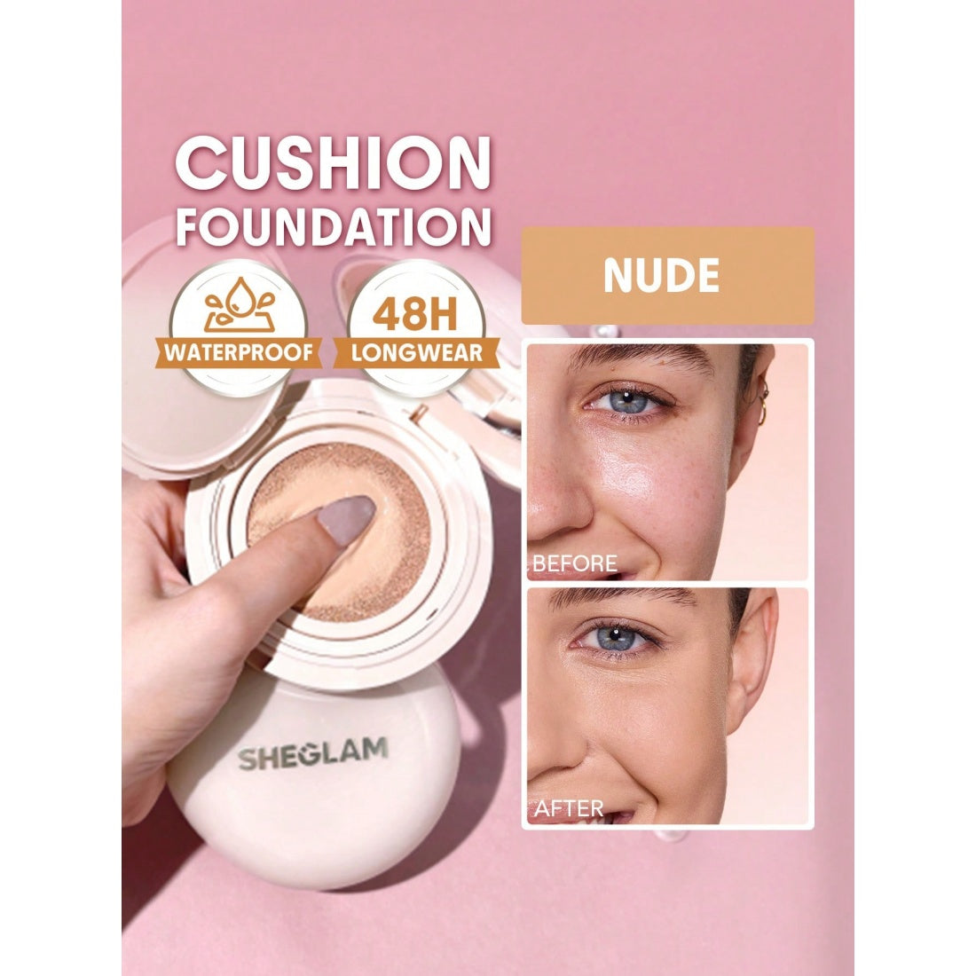 SHEGLAM Lock & Go Long-Lasting Cushion Foundation-Nude