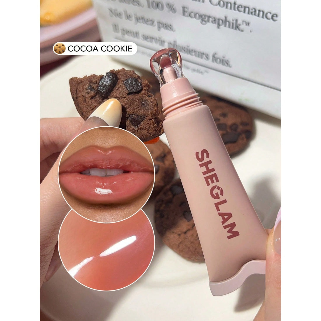 Soin hydratant pour les lèvres SHEGLAM Crystal Glaze - 514 Cocoa Cookie