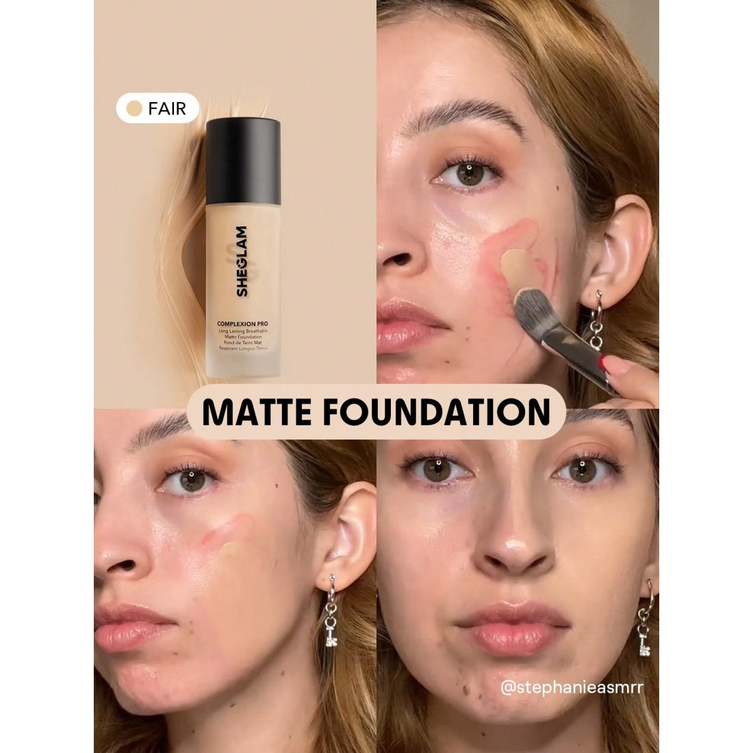 Fond de teint mat longue tenue et respirant SHEGLAM Complexion Pro – teinte claire