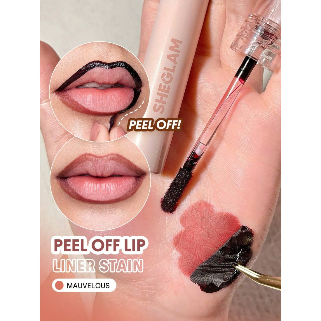 SHEGLAM Fall In Line Tinte Delineador de Labios Peel Off-010 Mauvelous