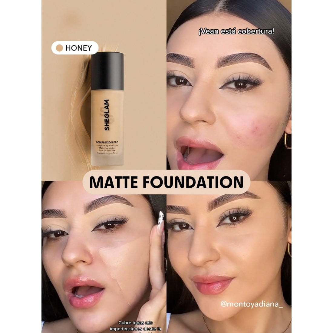 Fond de teint mat respirant longue tenue SHEGLAM Complexion Pro – Honey