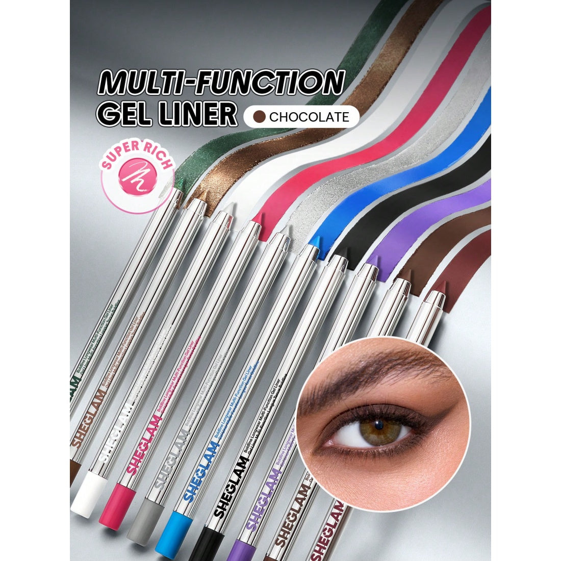 Delineador en gel multifonction longue tenue Boldline de SHEGLAM - Chocolat