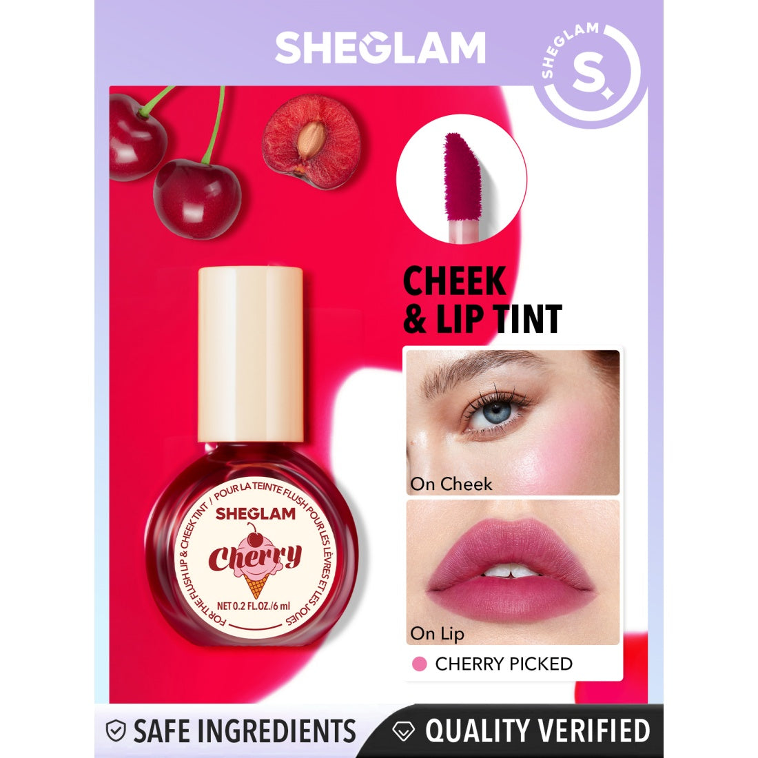 SHEGLAM For the Flush Lip & Cheek Tint-413 Cherry Picked