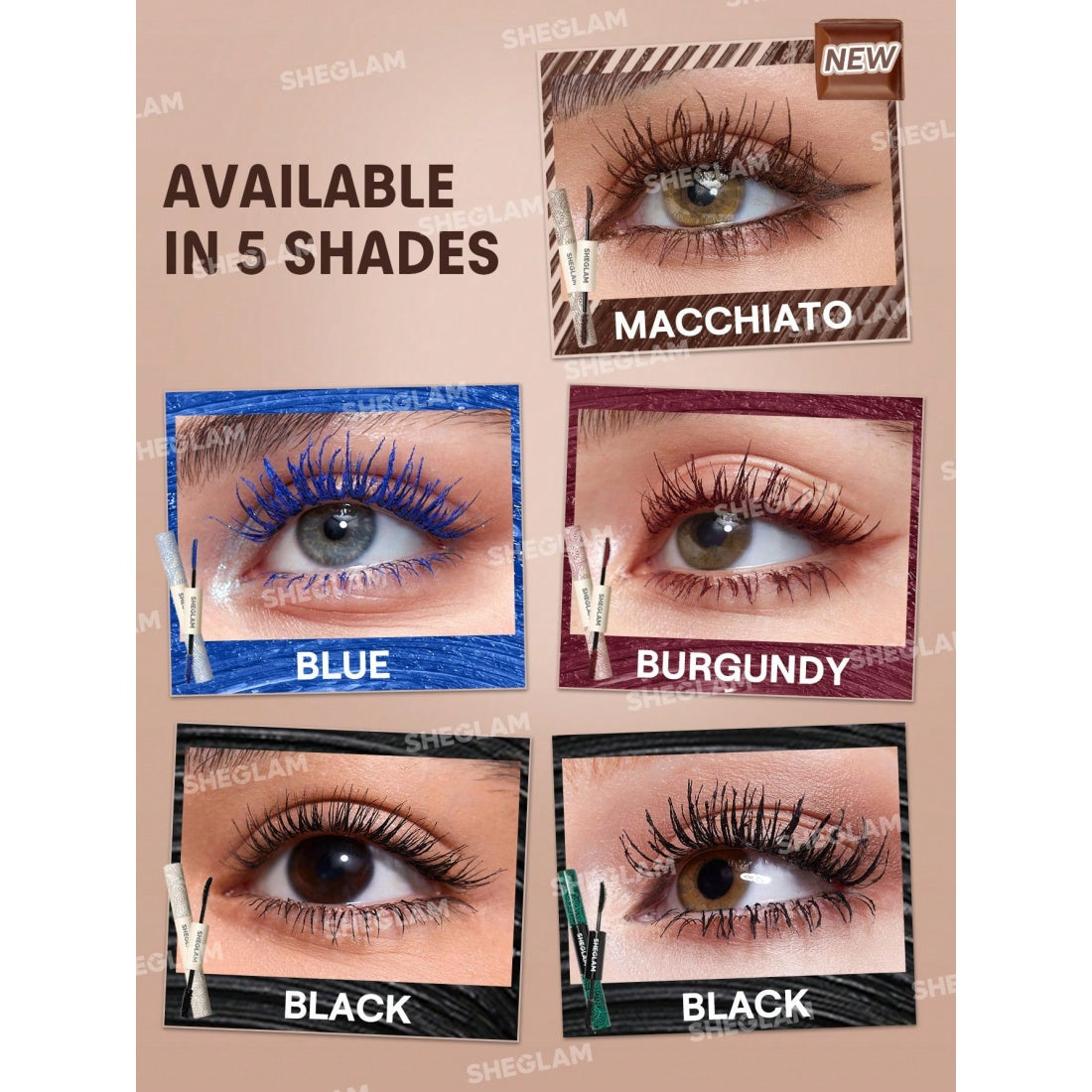 Mascara Volume & Longueur Tout-en-un SHEGLAM-Imperméable Macchiato