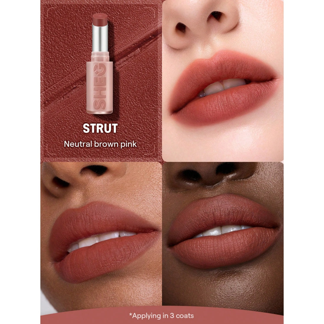 SHEGLAM Lip Veil Cushion Lightweight Lipstick-501 Strut