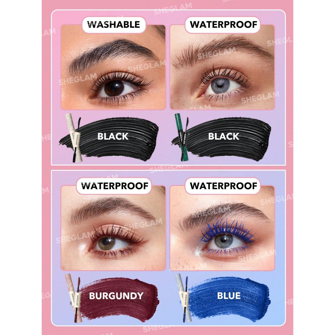SHEGLAM All-In-One Volume & Length Mascara-Waterproof Burgundy