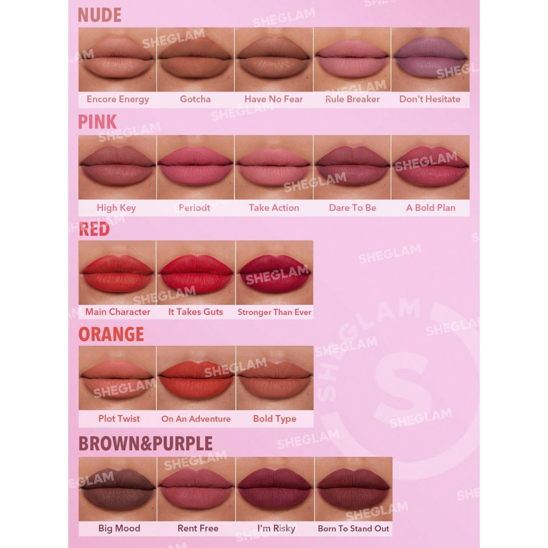 Labial mate de larga duración SHEGLAM Dynamatte Boom-001 Encore Energy