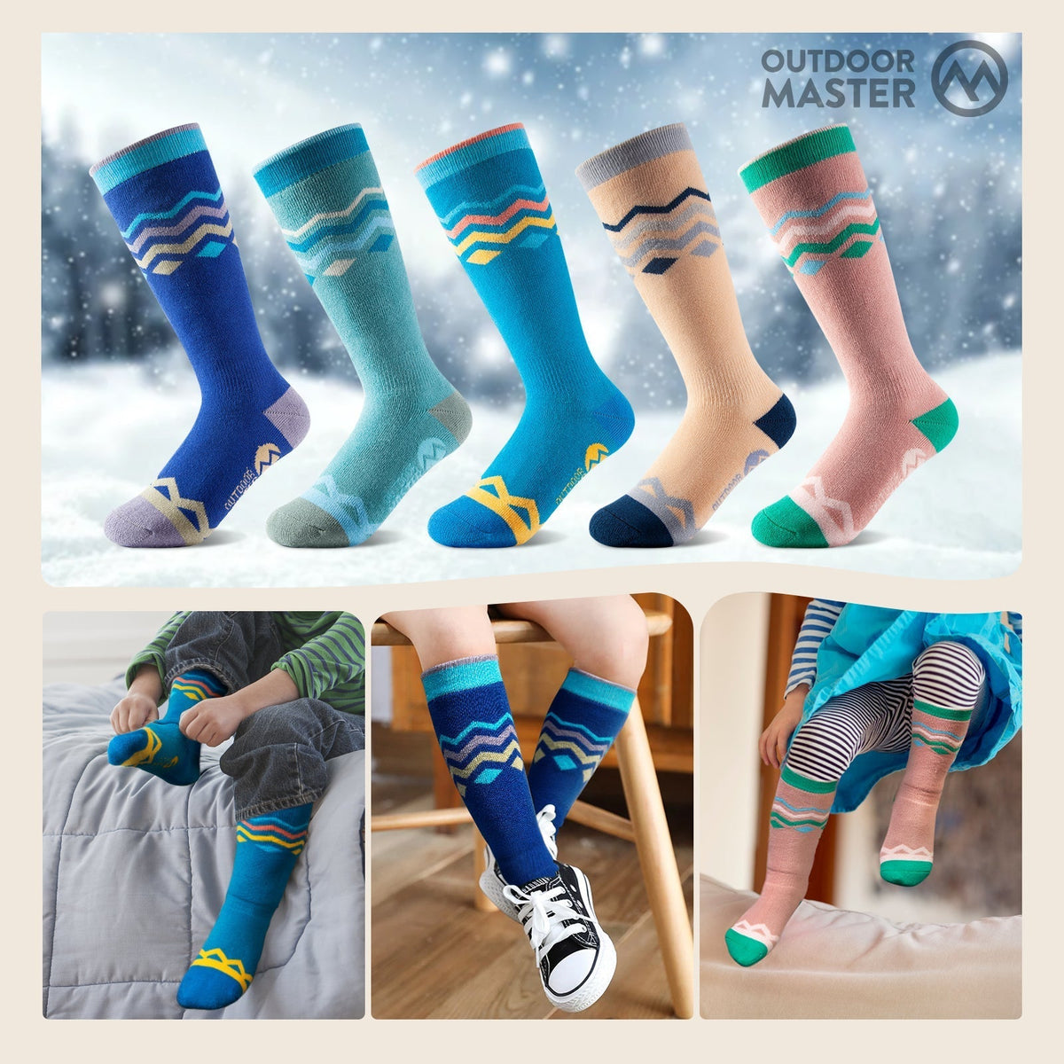WINTERSOCKEN VAN KATOEN voor kinderen (2 paar)