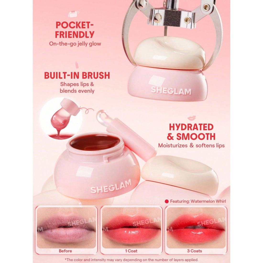 SHEGLAM Hydra Jelly Pocket Lip Jam-106 Guava Glow