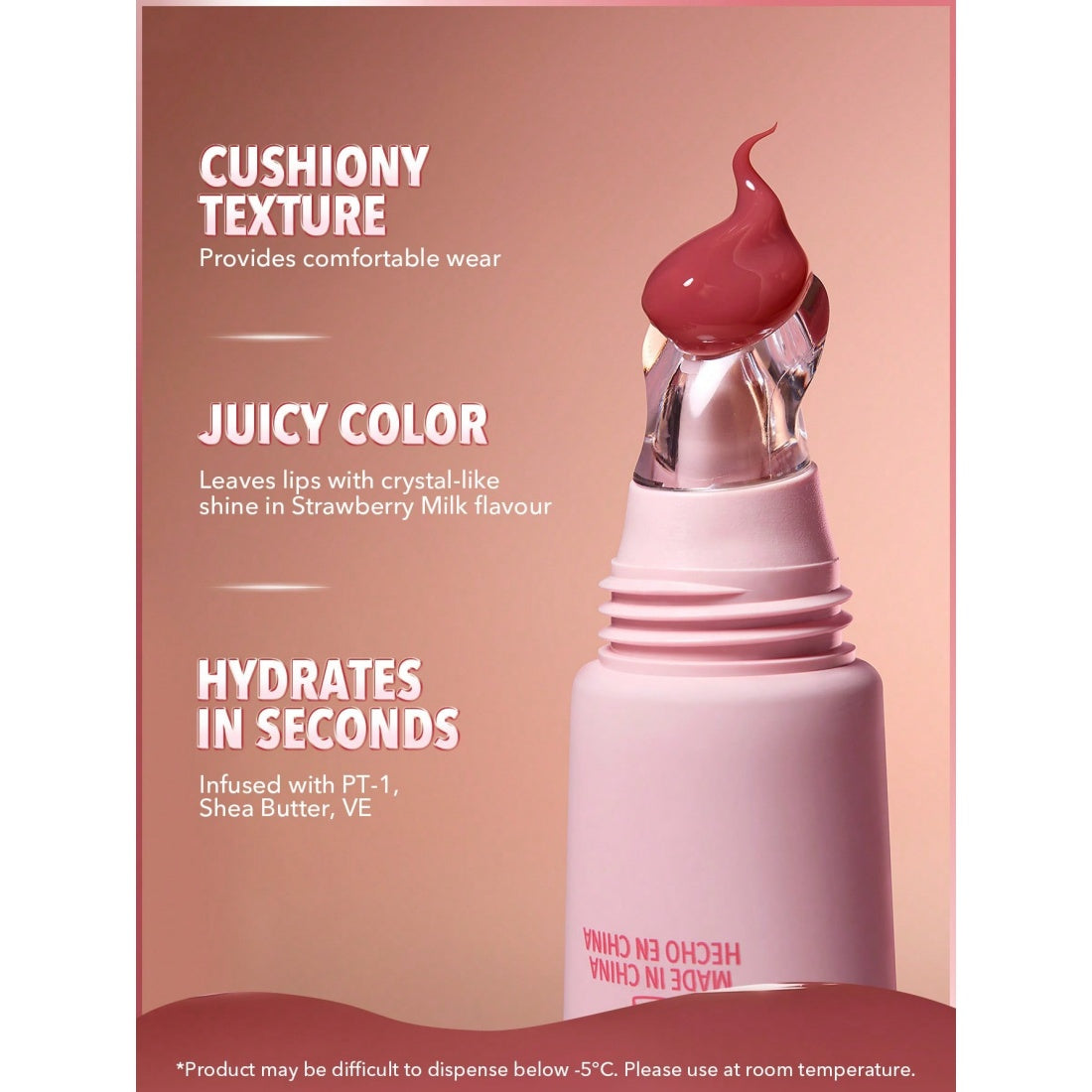 SHEGLAM Crystal Glaze Moisturizing Lip Care-118 Strawberry Milk