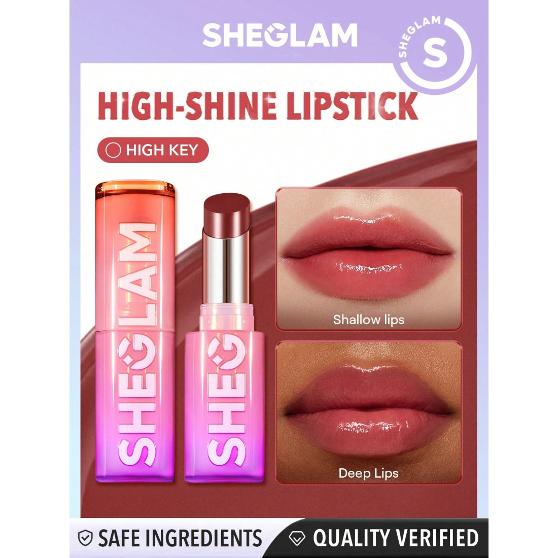SHEGLAM Mirror Kiss High-Shine Lipstick-111 High Key