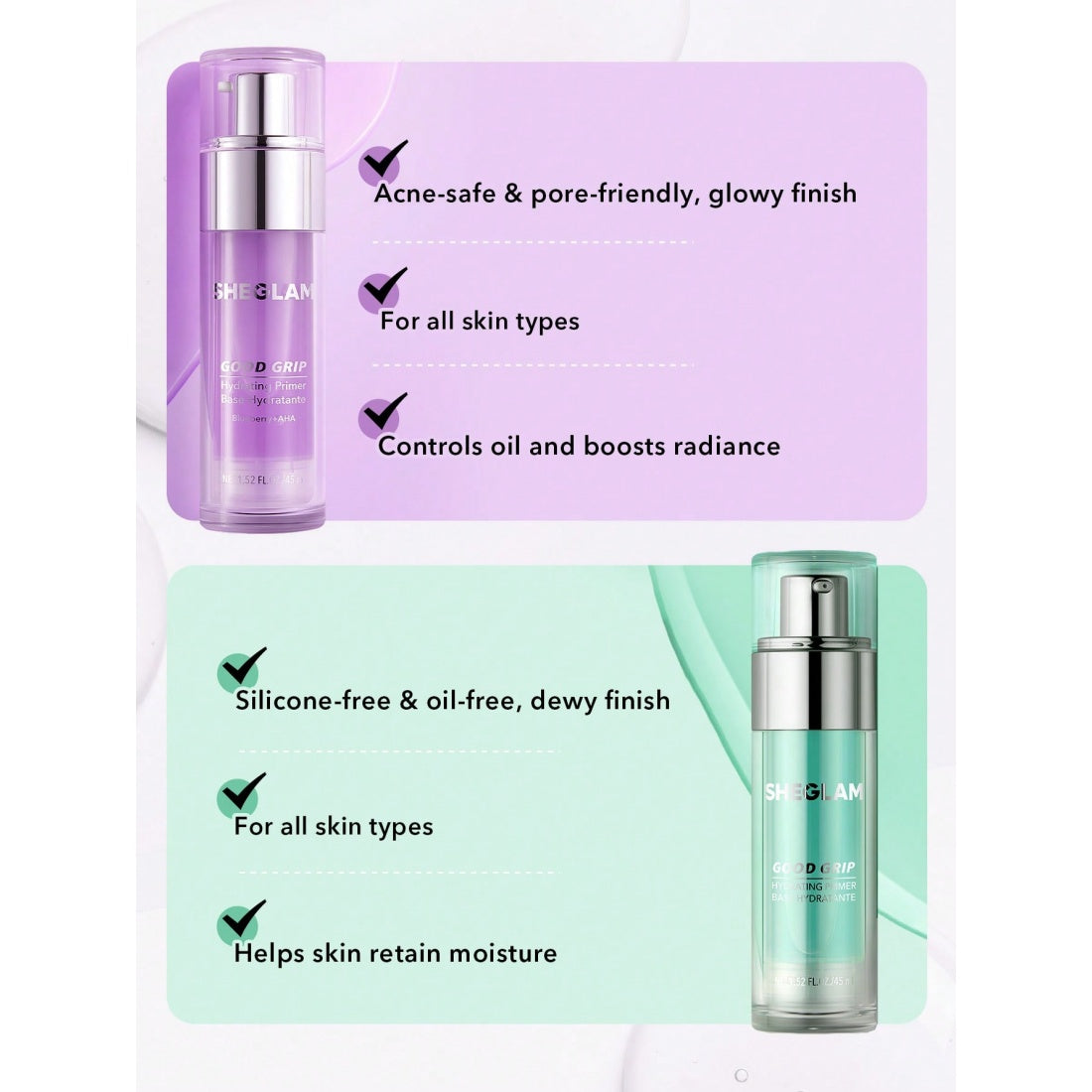 SHEGLAM Good Grip Hydraterende Primer-Bosbes+AHA