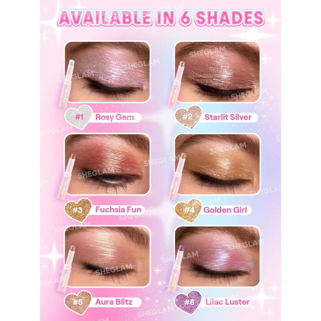 SHEGLAM Crystal Jelly Glaze Stick-01 Starlit Silver