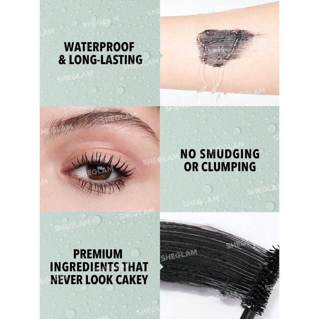 Mascara tout-en-un volume et longueur SHEGLAM - Noir waterproof