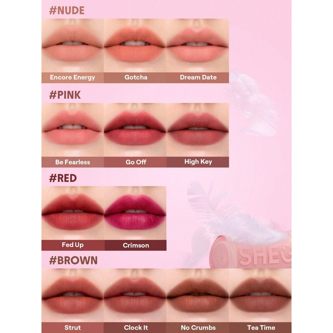Lápiz labial ligero SHEGLAM Lip Veil Cushion-503 No Crumbs