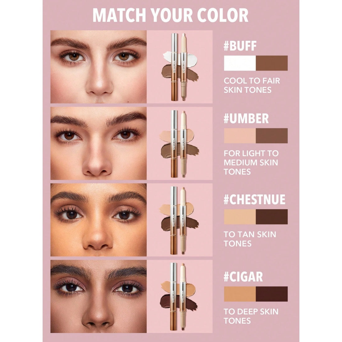 SHEGLAM Fine Line 2-in-1-Nasen-Kontur- und Highlighter-Stift – 01 Buff