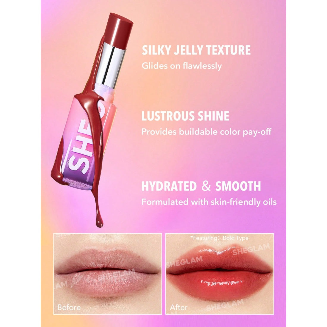 SHEGLAM Mirror Kiss High-Shine Lipstick-111 High Key