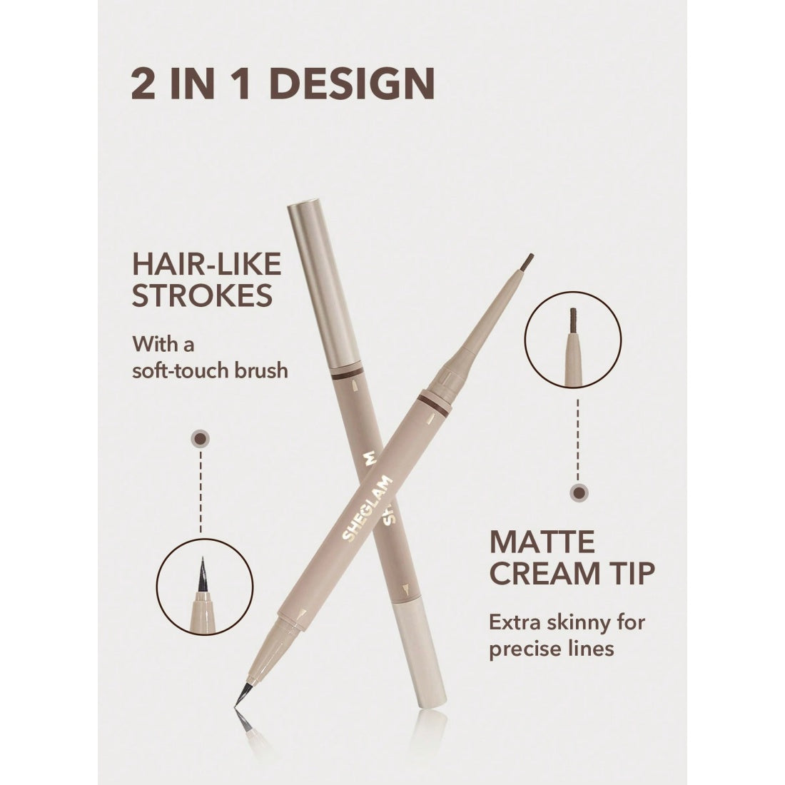 Lápiz de cejas 2 en 1 SHEGLAM Brows on Demand - 06 Auburn