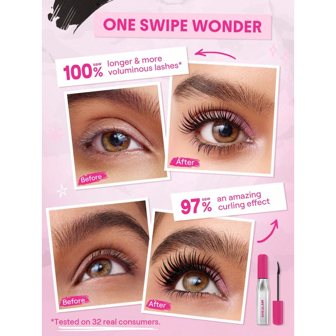 SHEGLAM Lashlighter Up & Out Mascara – Schwarz