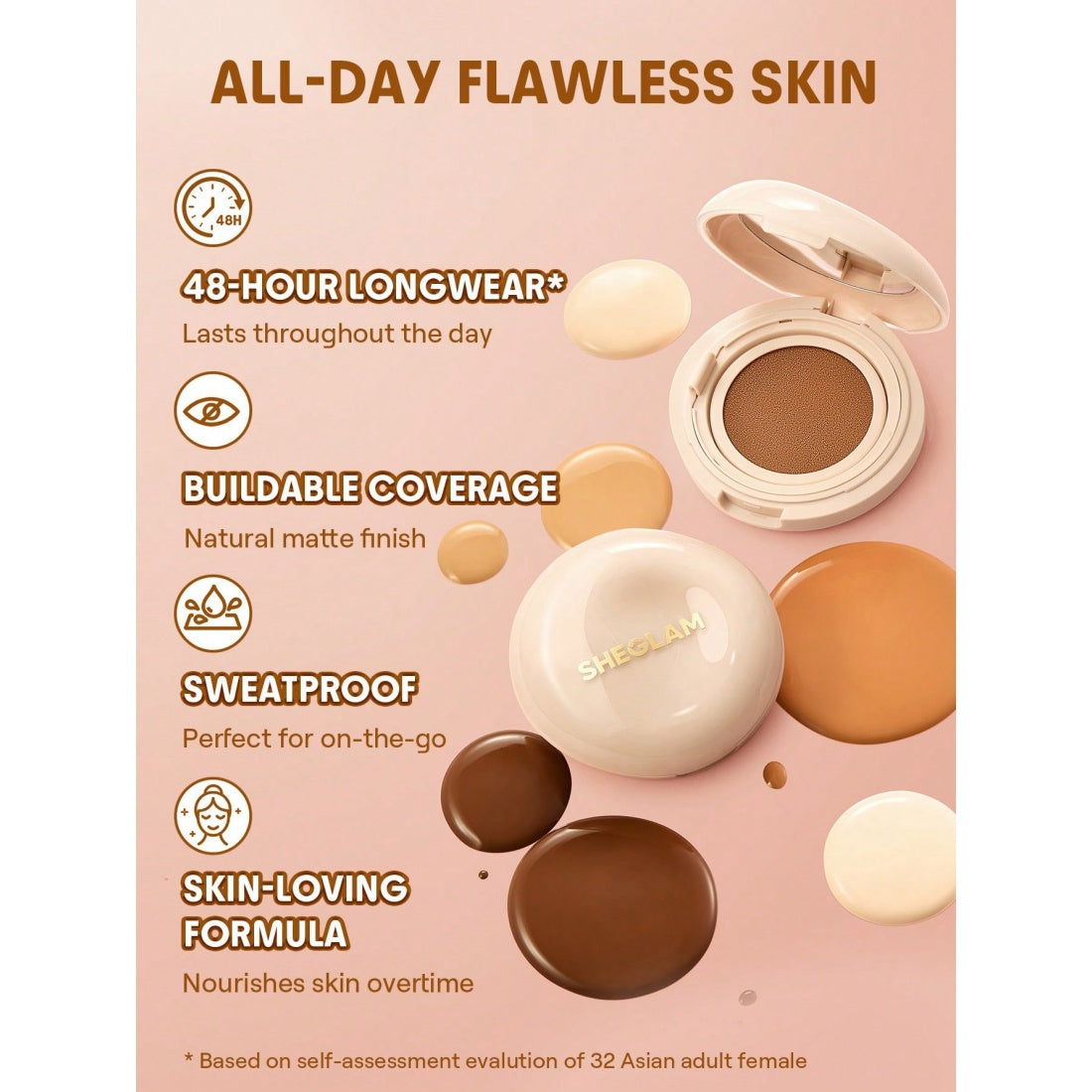 SHEGLAM Lock & Go Long-Lasting Cushion Foundation-Fair