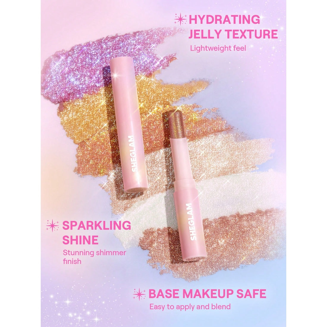 SHEGLAM Crystal Jelly Glaze Stick-01 Starlit Silver