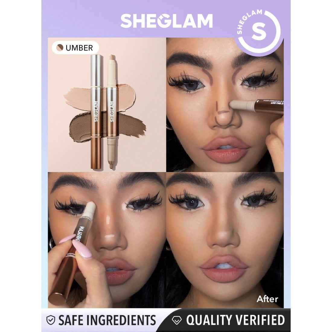 SHEGLAM Fine Line 2-in-1-Nasen-Kontur- und Highlight-Stift – 02 Umber