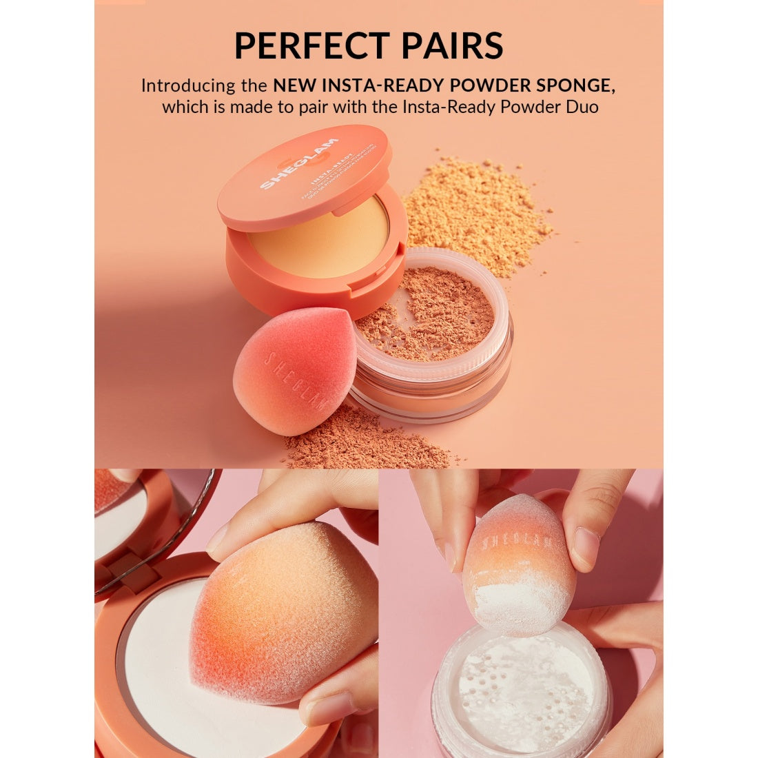 Poudre fixatrice duo visage et contour des yeux SHEGLAM Insta-Ready-00 Translucide
