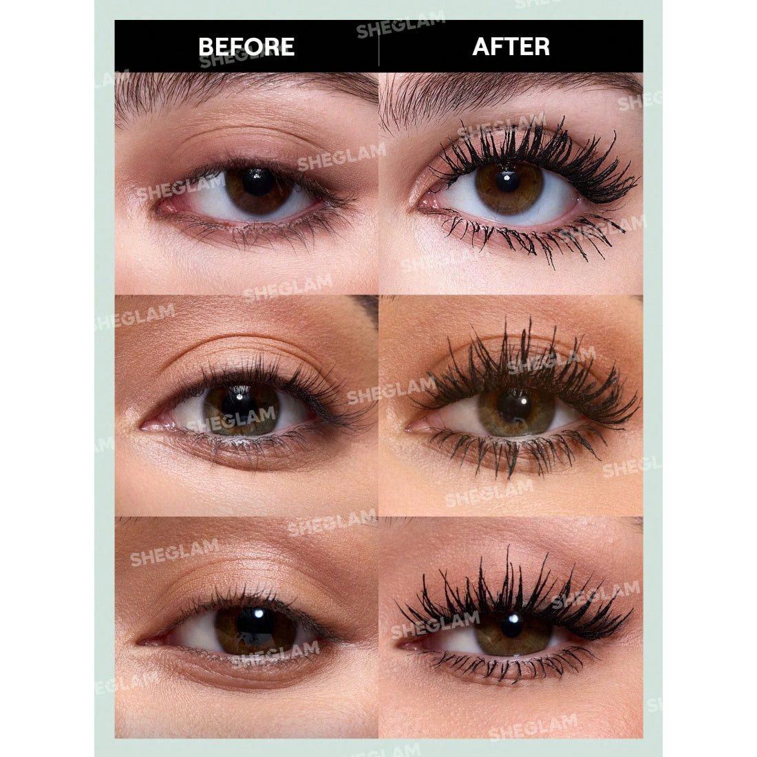 Mascara tout-en-un volume et longueur SHEGLAM - Noir lavable