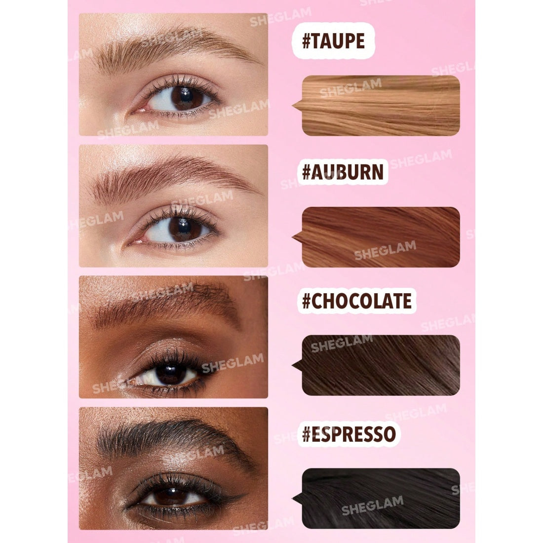 Pinceau biseauté & gel à sourcils Brow-fection de SHEGLAM - 06 Auburn