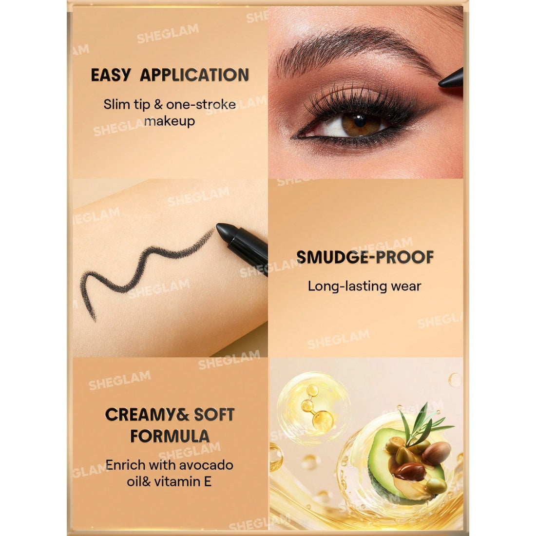 Crayon eyeliner crème Kohl Bold Moves de SHEGLAM - Noir