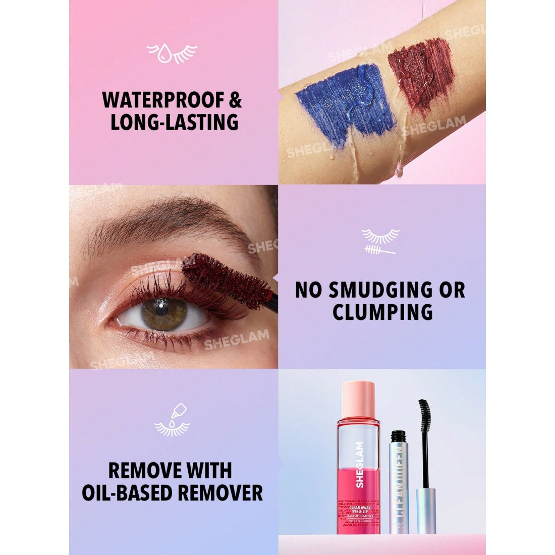 SHEGLAM All-In-One Volume & Length Mascara-Waterproof Burgundy