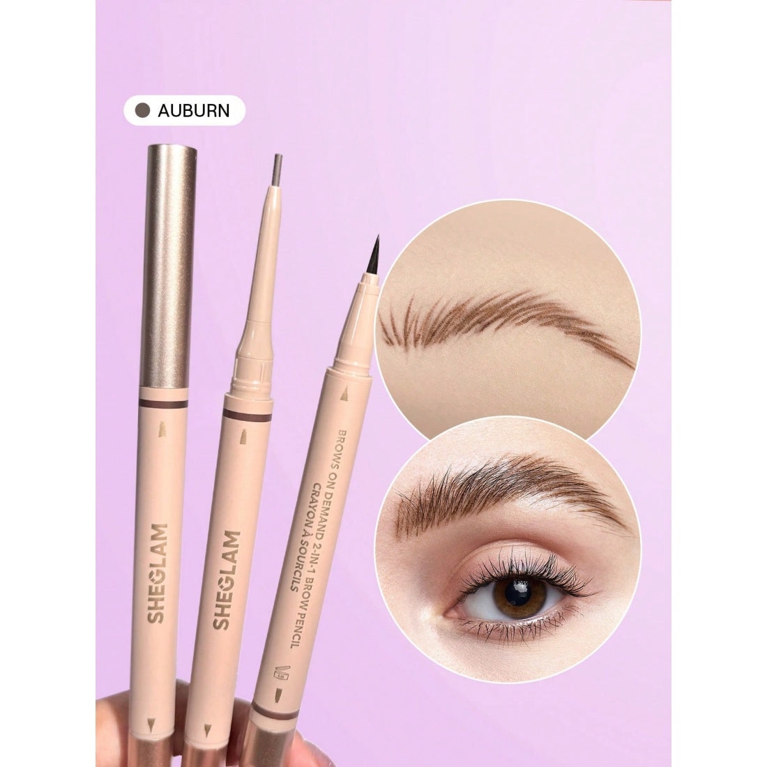 Lápiz de cejas 2 en 1 SHEGLAM Brows on Demand - 06 Auburn