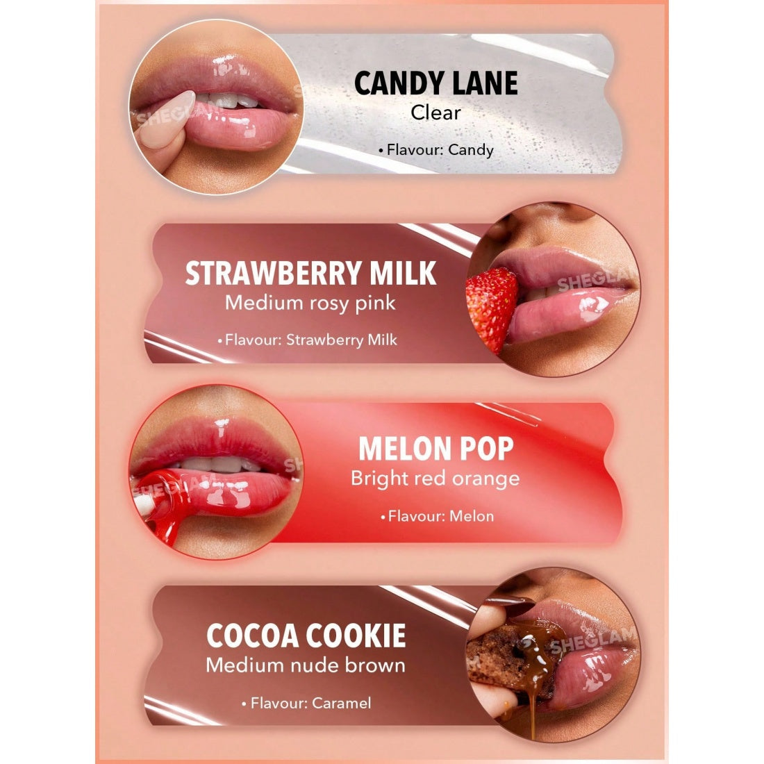 Soin hydratant pour les lèvres SHEGLAM Crystal Glaze - 514 Cocoa Cookie