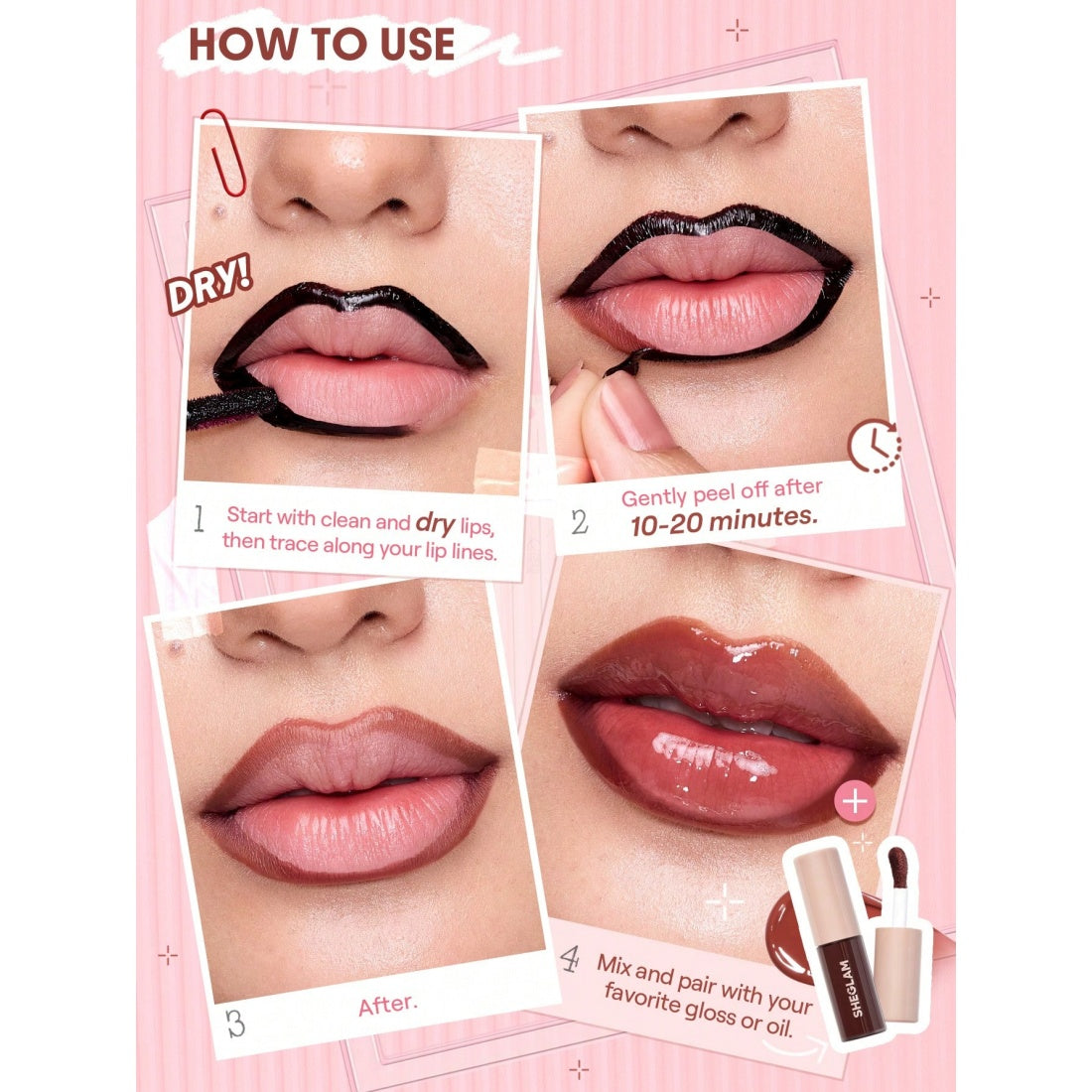 SHEGLAM Fall In Line Peel Off Lip Liner Stain-011 Brownie Points