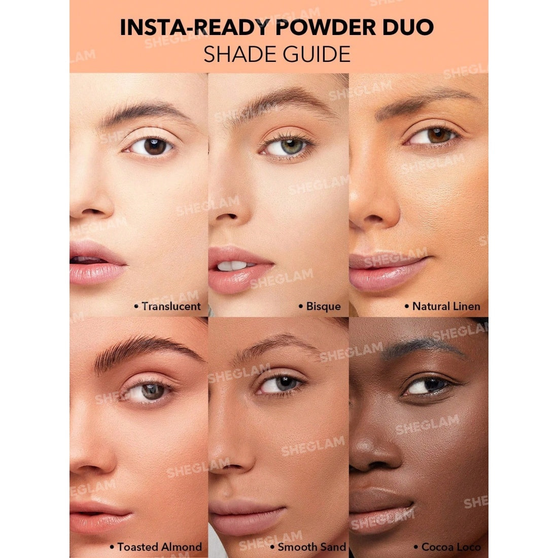 Poudre fixatrice duo visage et contour des yeux SHEGLAM Insta-Ready-00 Translucide
