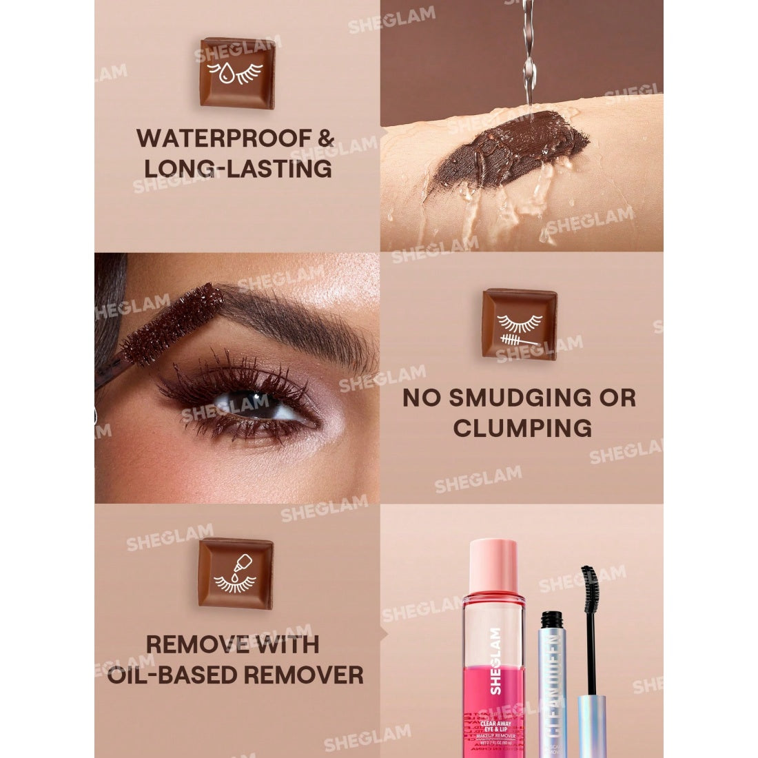 Mascara Volume & Longueur Tout-en-un SHEGLAM-Imperméable Macchiato