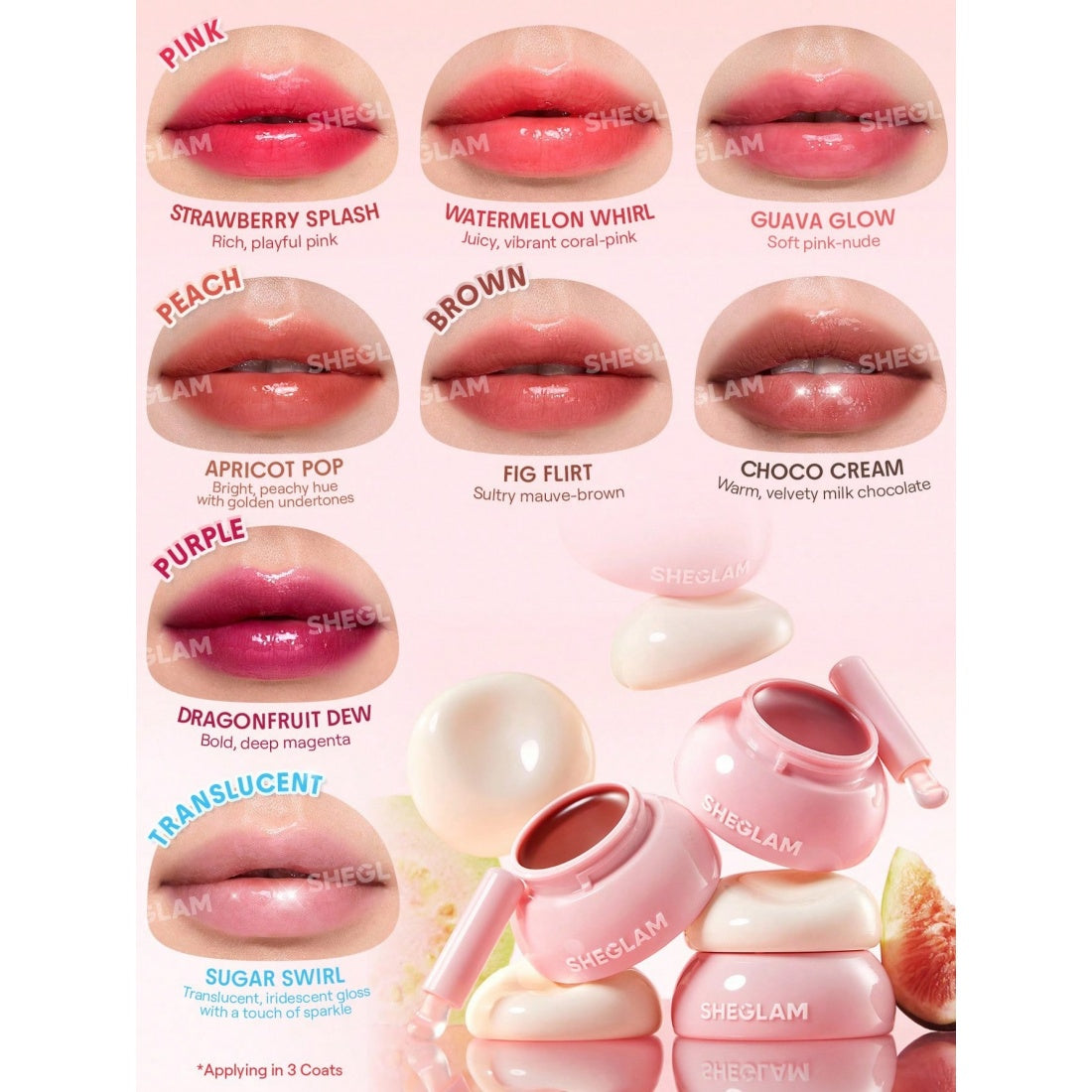 SHEGLAM Hydra Jelly Pocket Lip Jam-106 Guava Glow