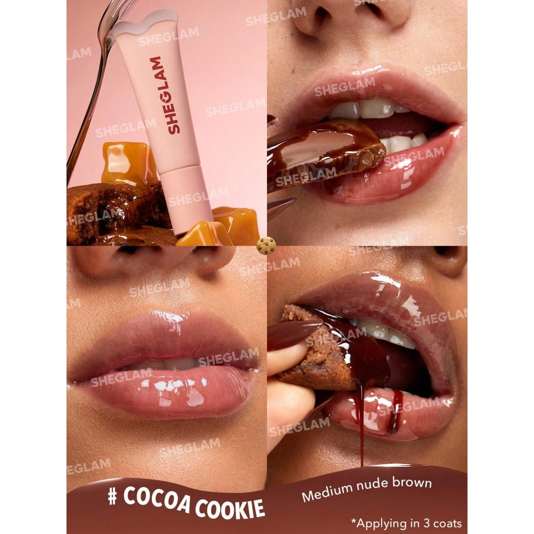 Soin hydratant pour les lèvres SHEGLAM Crystal Glaze - 514 Cocoa Cookie