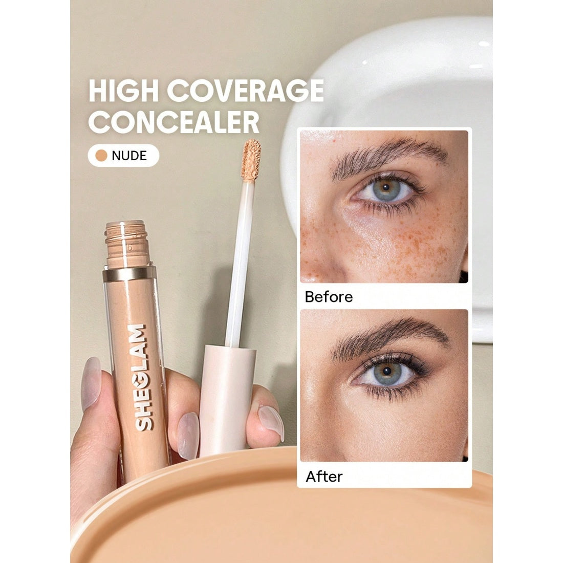 SHEGLAM Like Magic 12HR Full Coverage Concealer – Nude