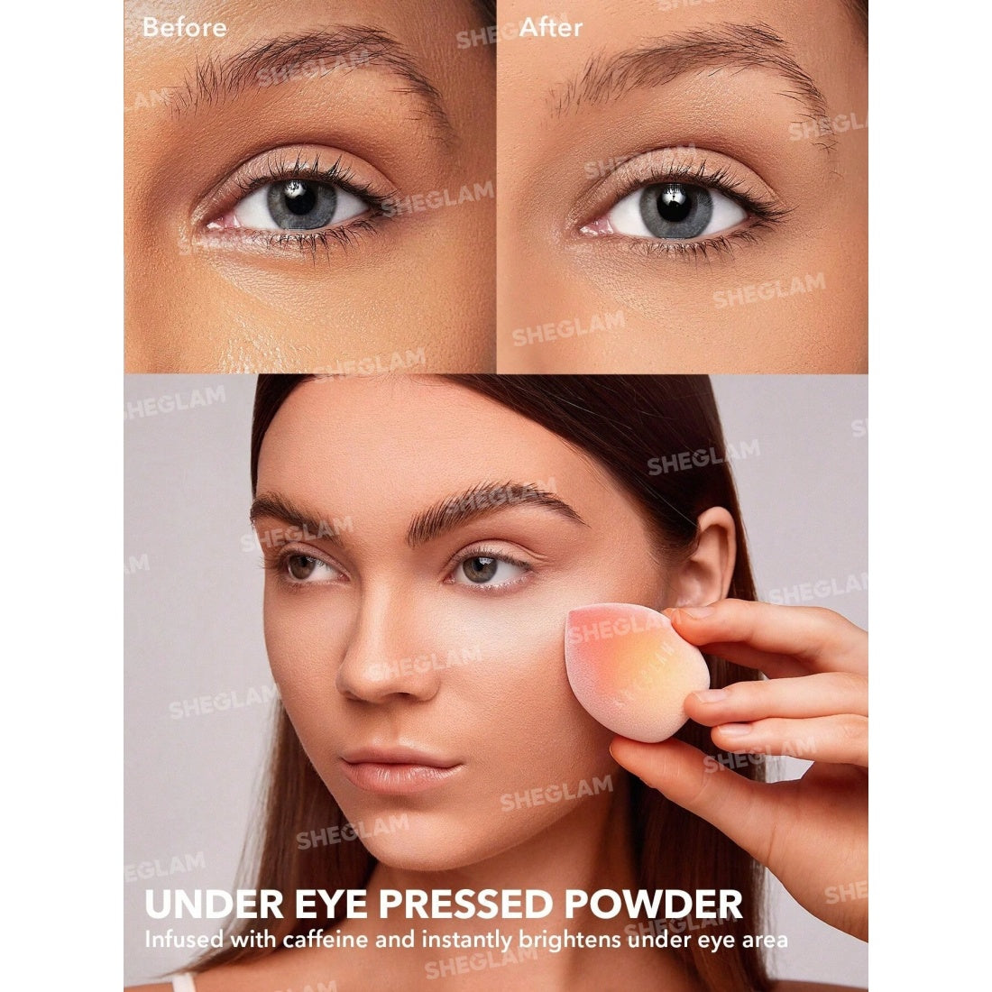Poudre fixatrice duo visage et contour des yeux SHEGLAM Insta-Ready-00 Translucide