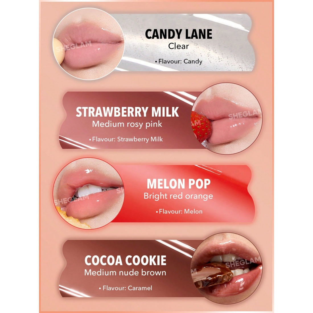 SHEGLAM Crystal Glaze Moisturizing Lip Care-118 Strawberry Milk