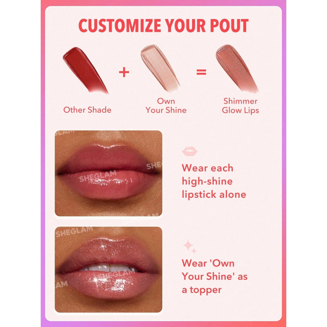 SHEGLAM Mirror Kiss High-Shine Lipstick-100 Rule Breaker