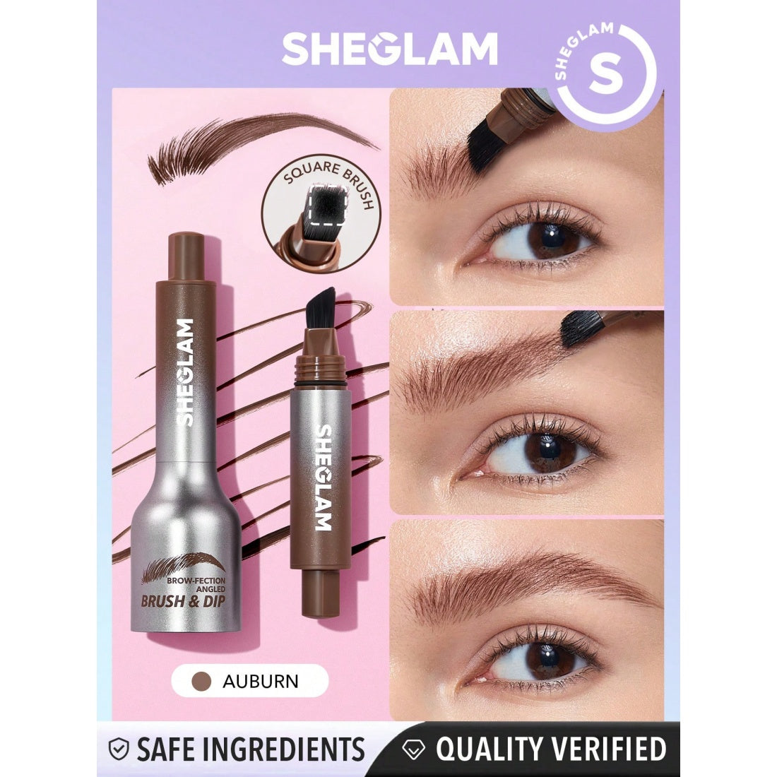 Pinceau biseauté & gel à sourcils Brow-fection de SHEGLAM - 06 Auburn