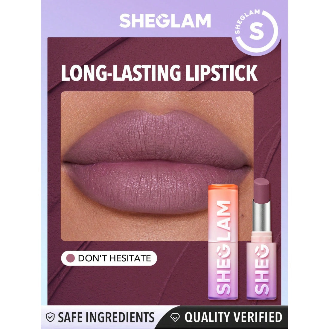 SHEGLAM Dynamatte Boom, rouge à lèvres mat longue tenue - 608 Don’t Hesitate