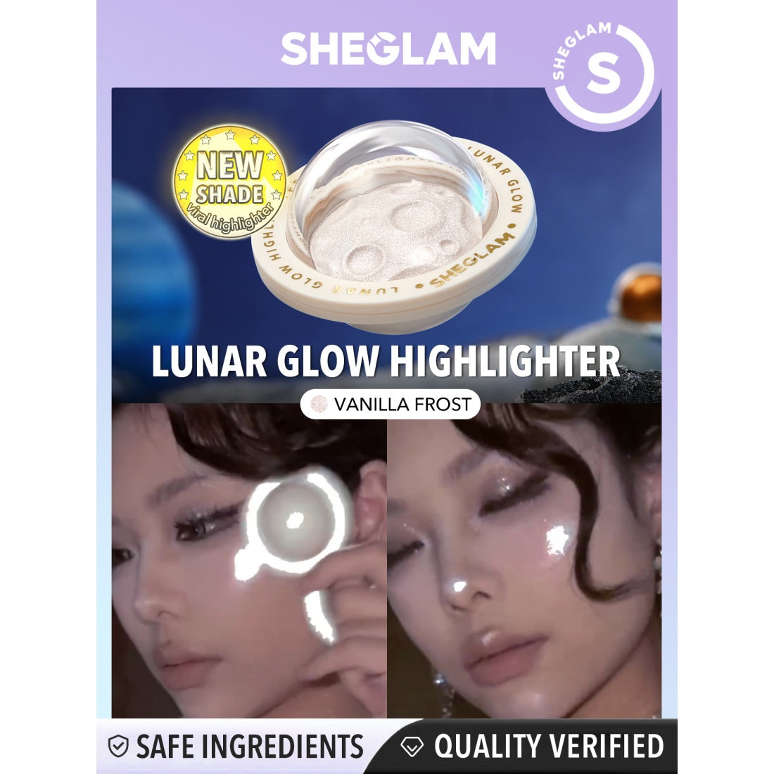 SHEGLAM Lunar Glow Highlighter-01 Vanilla Frost