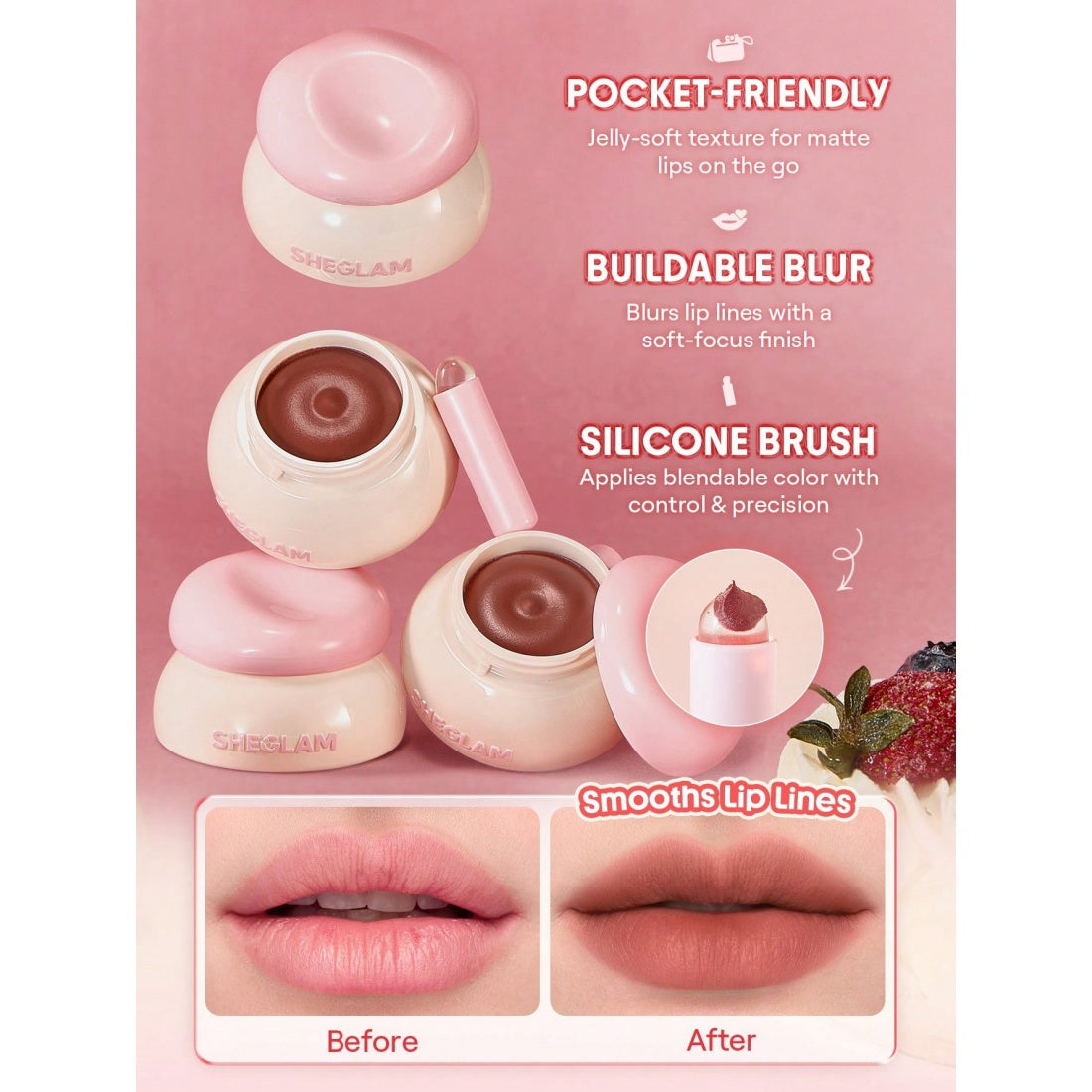 SHEGLAM Bounce Putty Pocket Lip Pot-517 Biscotti Babe