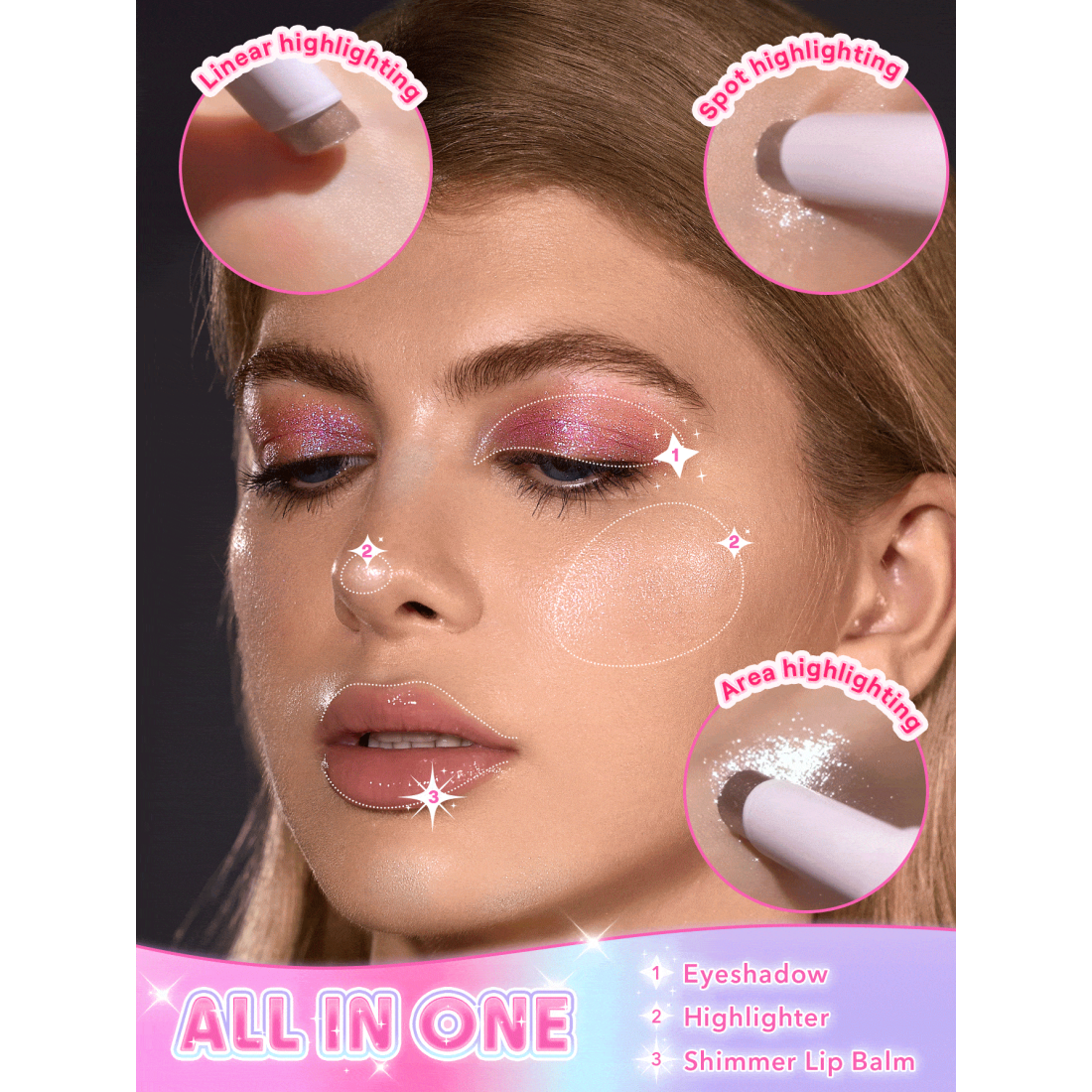 SHEGLAM Crystal Jelly Glaze Stick-01 Starlit Silver